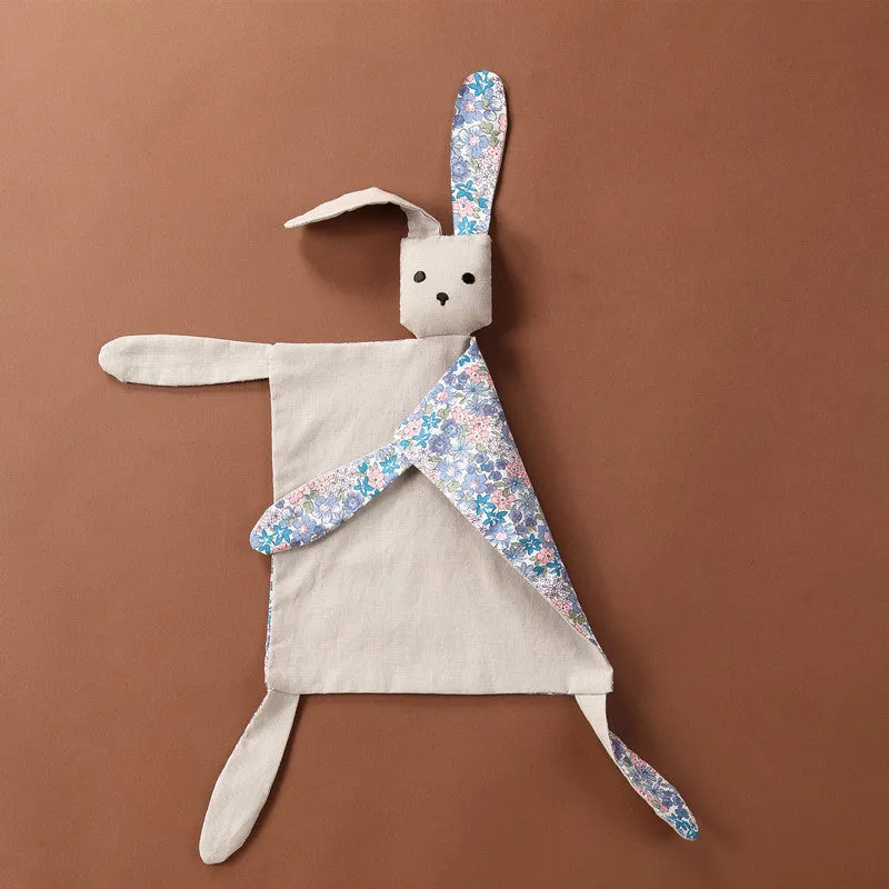 Baby comfort doll soothing towel 45g PP cotton filling 43x51cm blue flower sleep companion