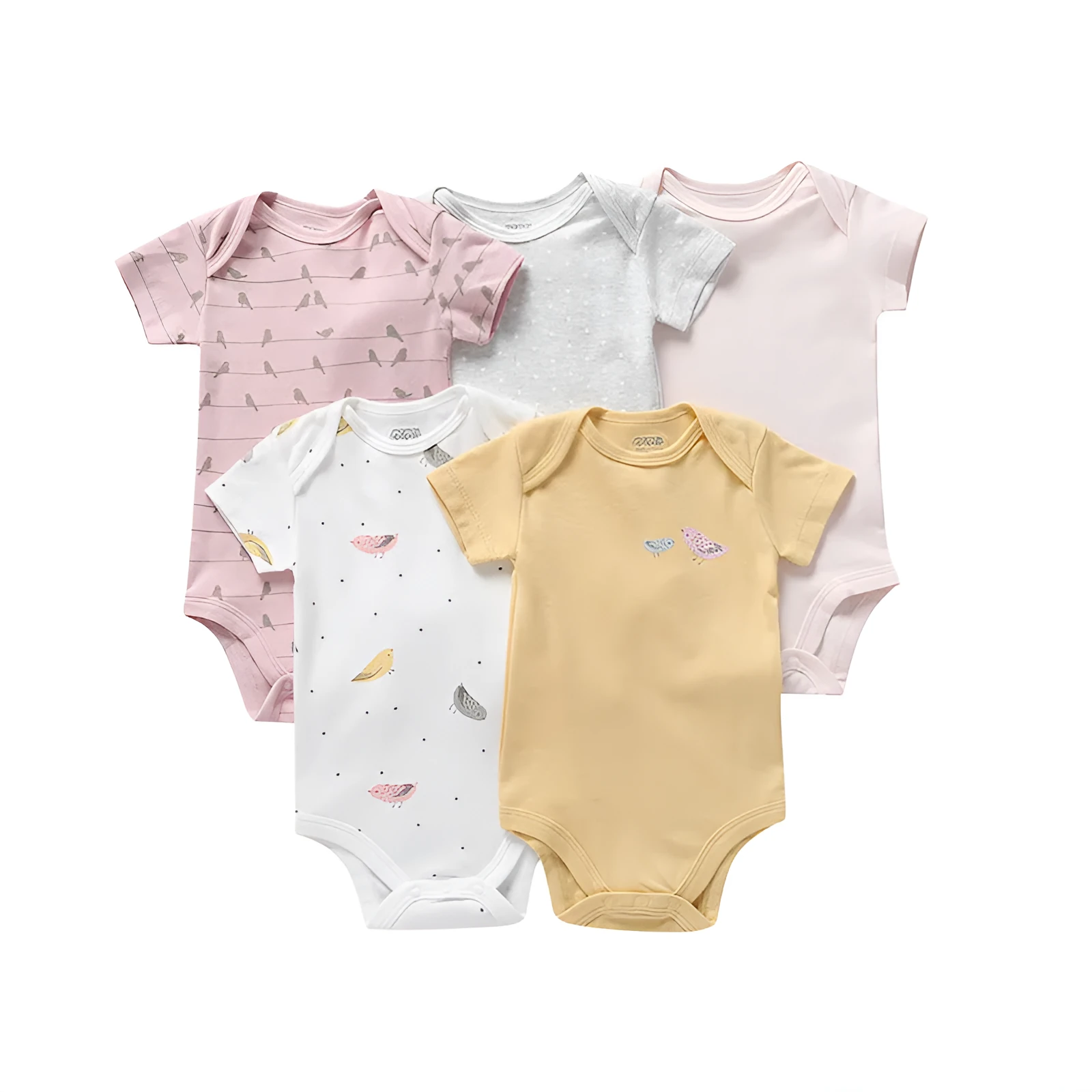 Unisex cotton cartoon jumpsuit for babies and toddlers with short sleeves, available in multiple sizes and colours