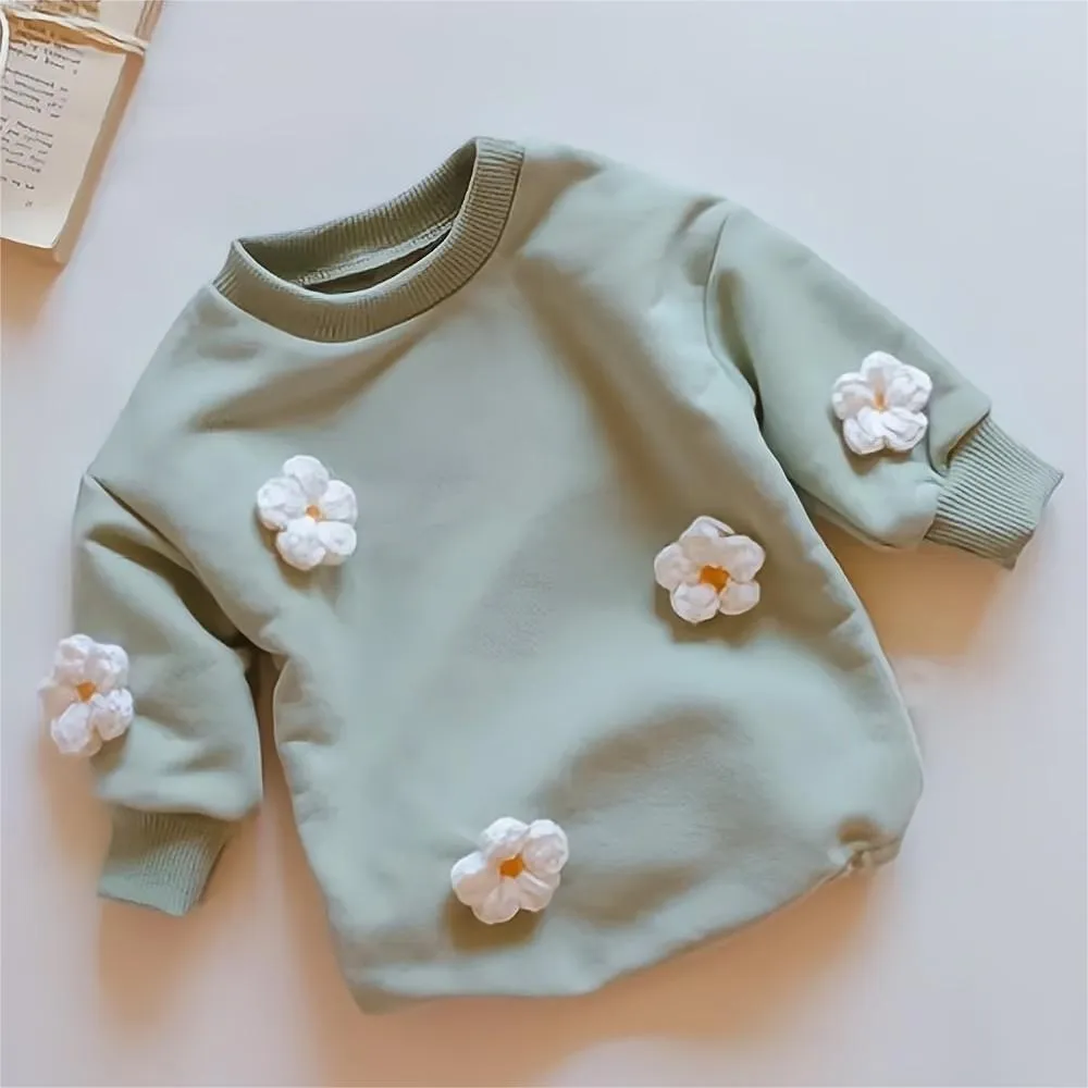 Newborn baby cotton onesie with blue three-dimensional cloud print, hidden front closure, short sleeves, suitable for 59-90cm