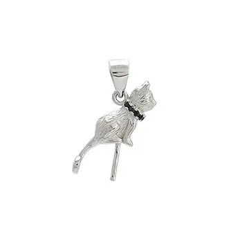 925 sterling silver cat pendant clavicle necklace with electroplated finish in D2113 and D2114 colour options