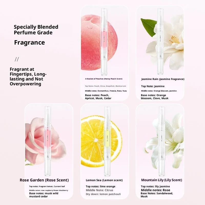 M'AYCREATE Nail Nutrition Oil Armor 2ml plastic bottle for anti-agnail and peeling edge care with five fragrance options