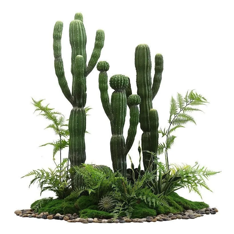 Artificial cereus decorative plant 60cm tall Nordic green soft PVC home decoration photography prop