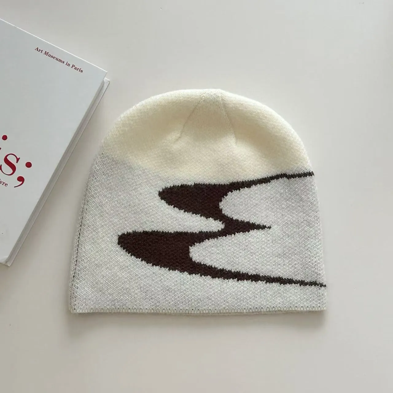 Acrylic knitted beanie hat in black, grey, or white for men and women with 56-58cm size