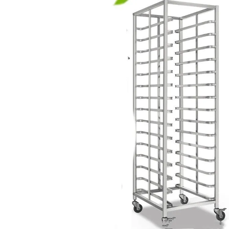 Stainless steel baking tray rack with six layers and locking mechanism, 40x60cm tray size