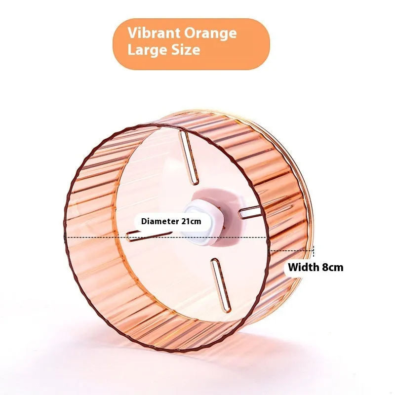 21cm diameter plastic bird running wheel toy in transparent colour with anti-slip tread surface