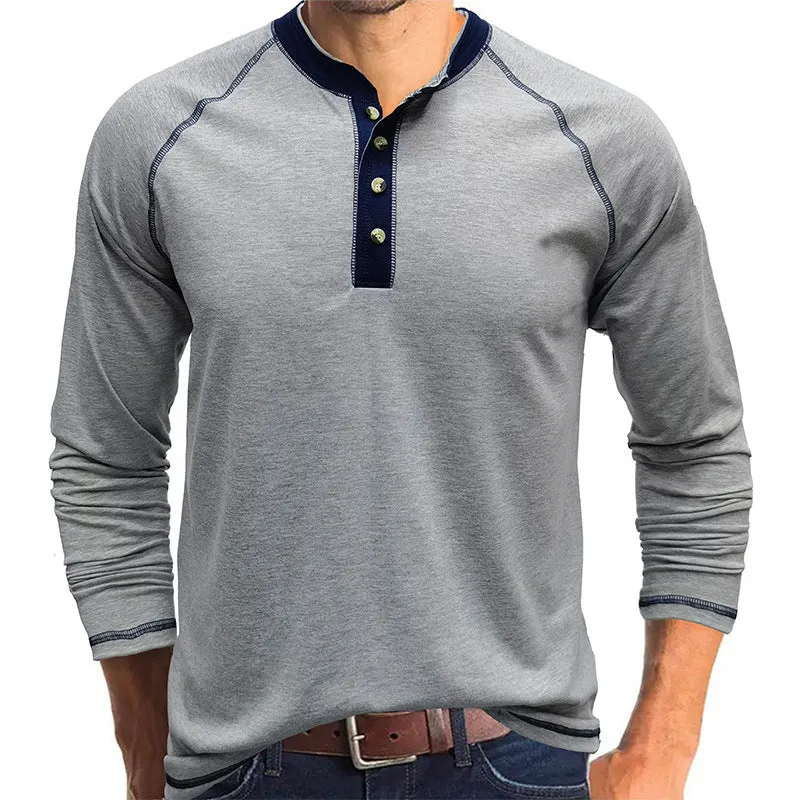 Men's cotton long-sleeved T-shirt in straight fit with raglan sleeves, available in multiple colours including white and camel