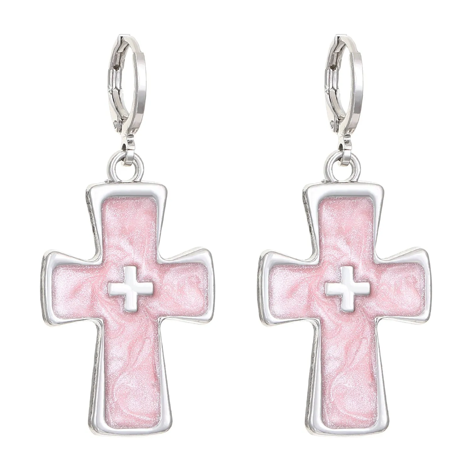 Women's classic cross crystal alloy earrings in five colour variations with geometric and animal designs