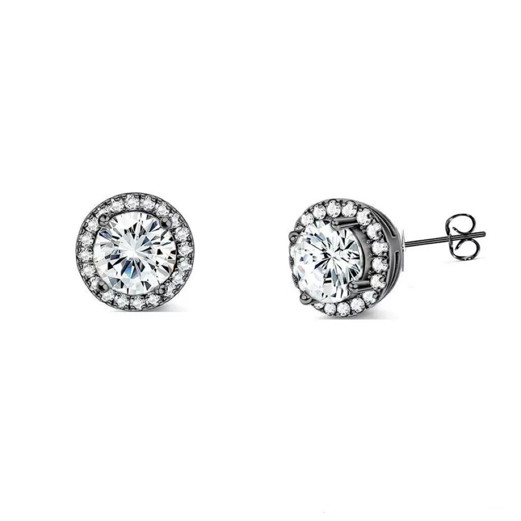 Real gold stainless steel geometric U-shape earring 8mm single stud in multiple colour options black gold rose gold steel colour unisex