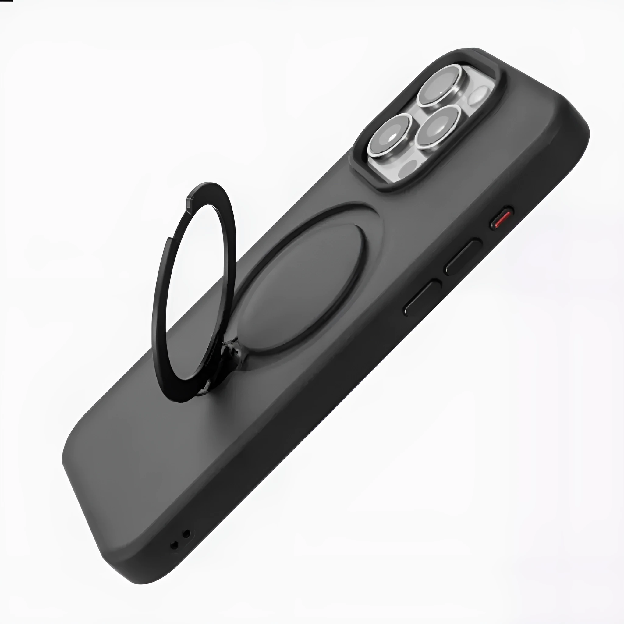 Rotating Bracket Magnetic Drop-resistant Silicone TPU Phone Case for iPhone 14 15 13 Series with 360° Rotatable Bracket and Upgraded Feel Drop-resistant Classic Black