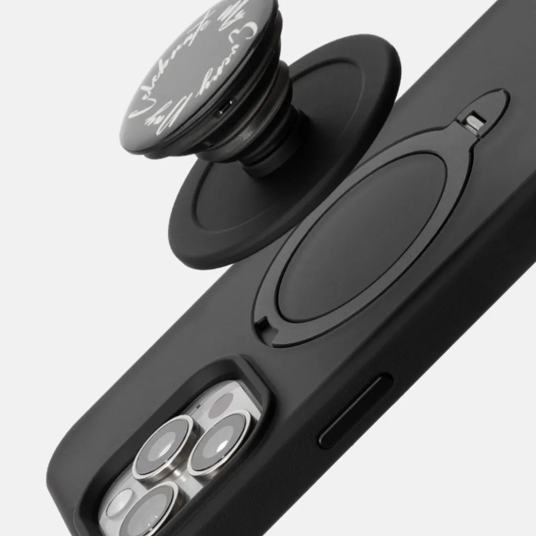 Rotating Bracket Magnetic Drop-resistant Silicone TPU Phone Case for iPhone 14 15 13 Series with 360° Rotatable Bracket and Upgraded Feel Drop-resistant Classic Black