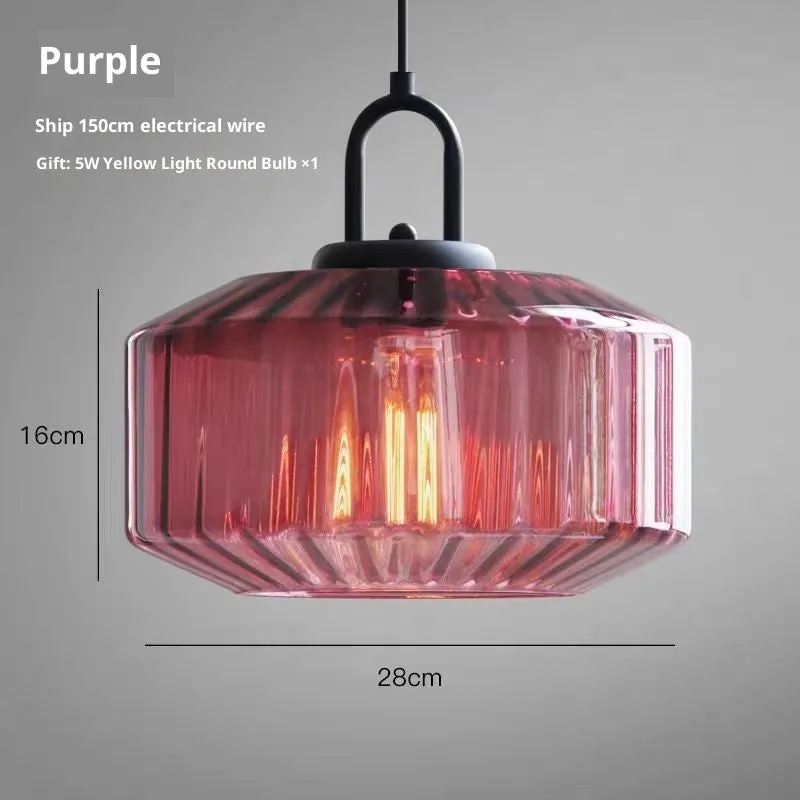 High grade stained glass chandelier with 4W warm light in amber colour, modern simplicity design