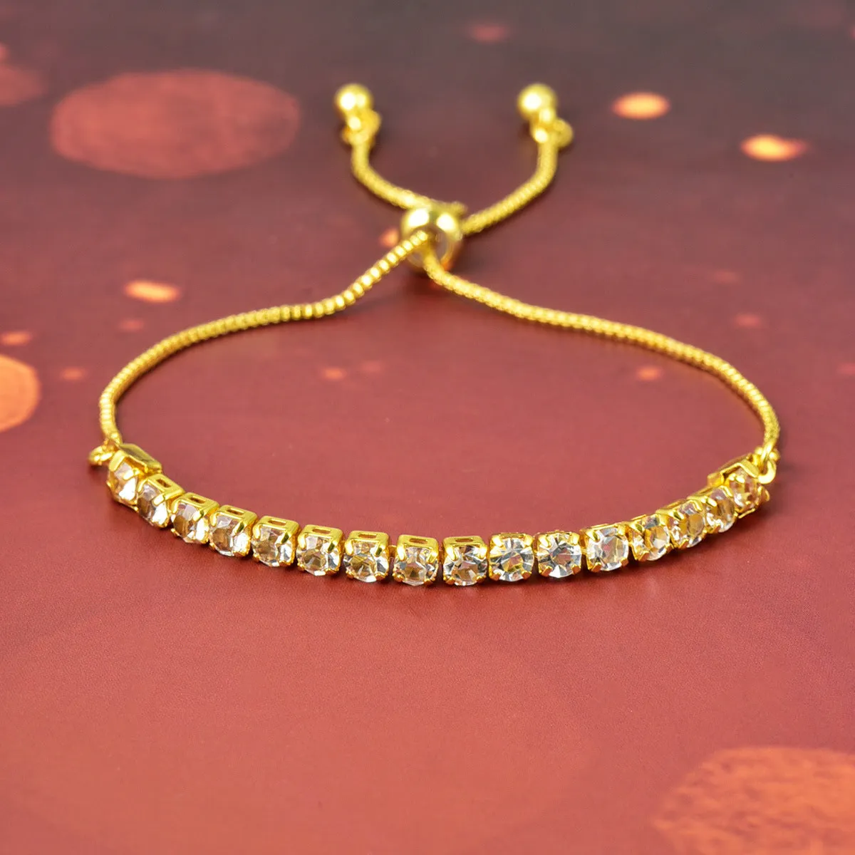 Metal micro-studded claw chain simple bracelet in electroplated finish, unisex design
