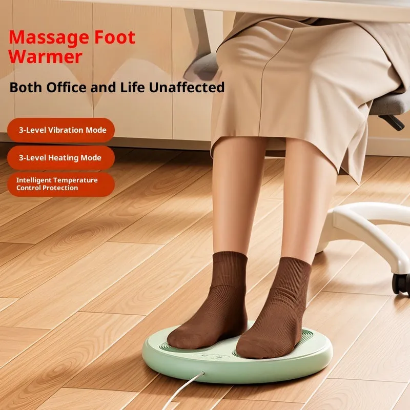 USB foot warmer massager in Beige Gray with heating pad and cable on a desk