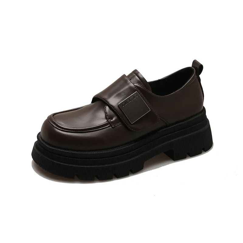 Women's black chunky heel square heel shoes with cross strap round toe low top microfiber upper