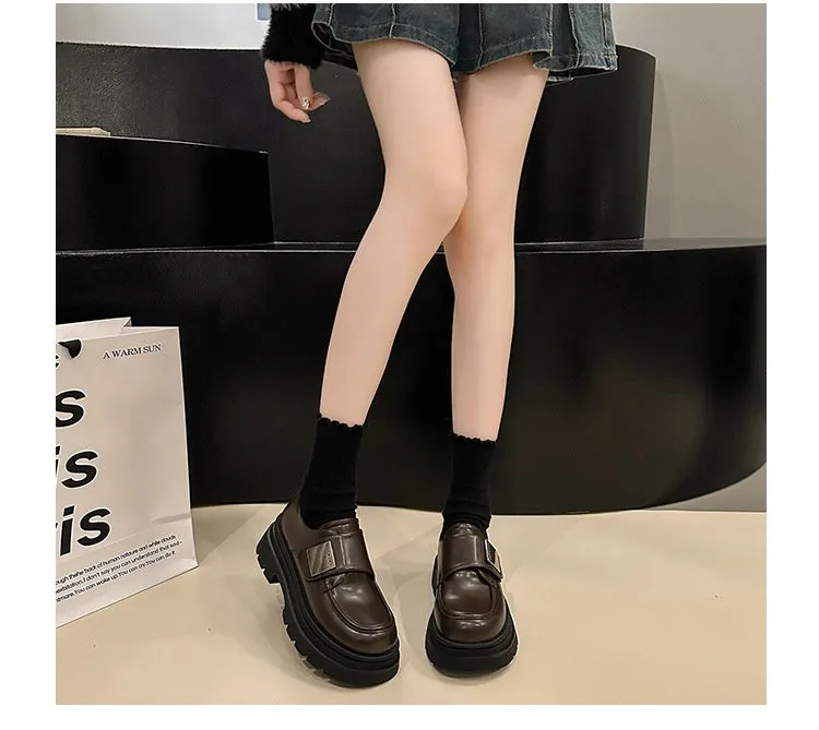 Women's black chunky heel square heel shoes with cross strap round toe low top microfiber upper