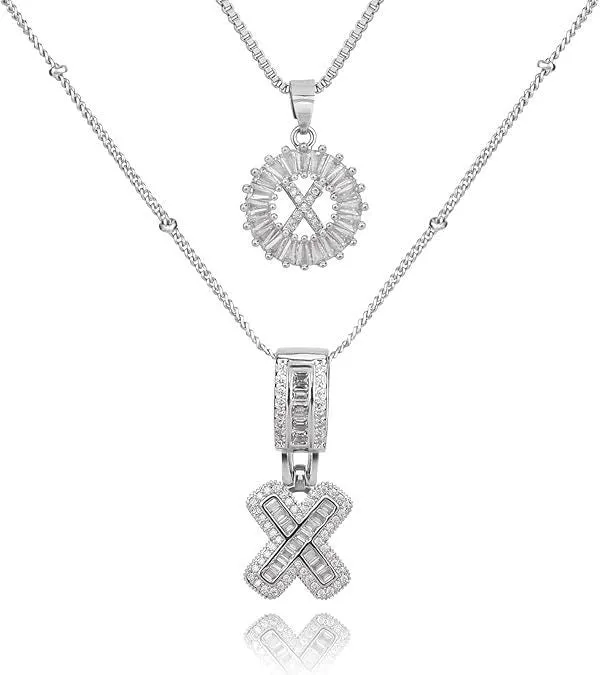 18K gold plated copper alphabet pendant necklace letter A with melon seeds chain on white background