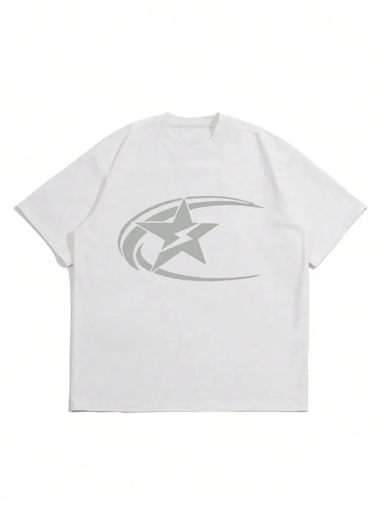 Men's casual cotton T-shirt with Japanese retro style in solid colour design