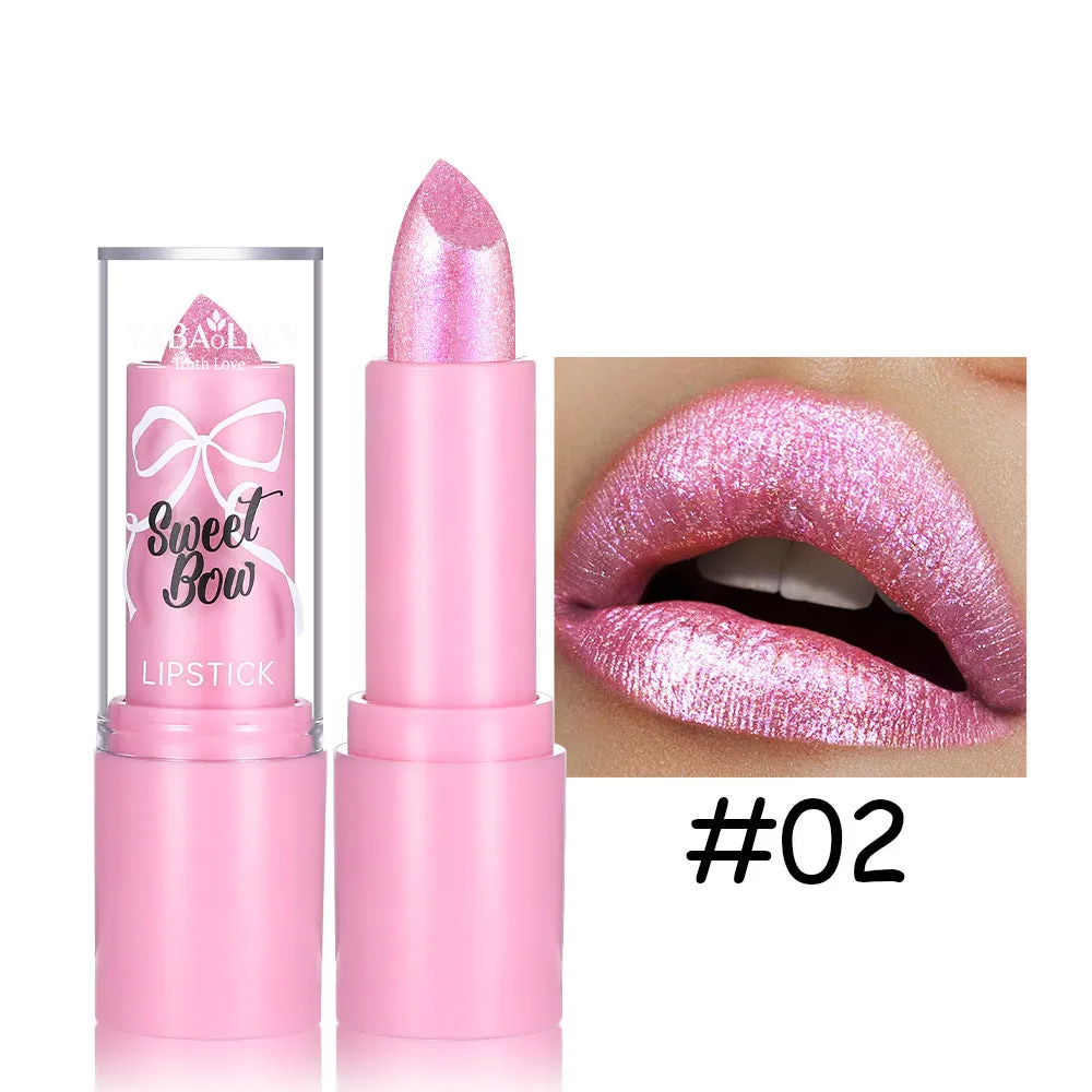 XINGX Diamond Lipstick in Sweetheart Bow design showing six colour shade options