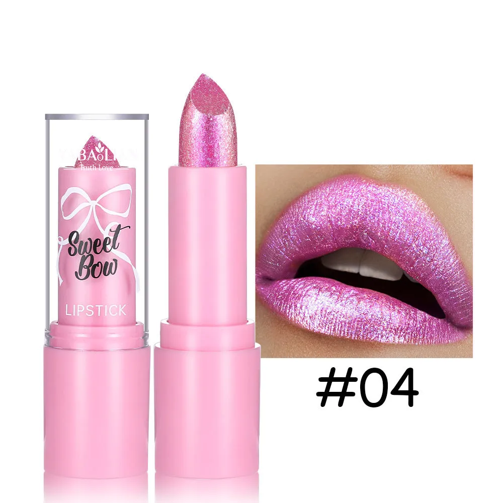 XINGX Diamond Lipstick in Sweetheart Bow design showing six colour shade options