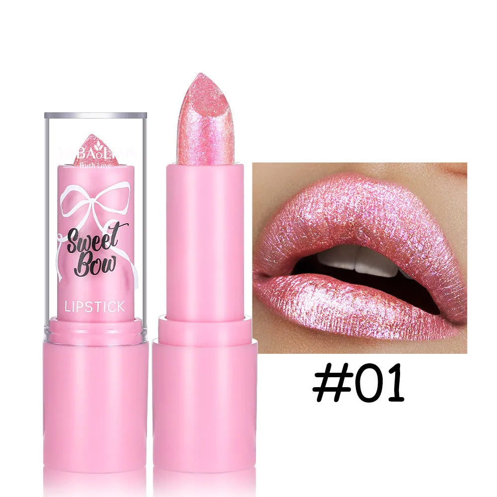 XINGX Diamond Lipstick in Sweetheart Bow design showing six colour shade options