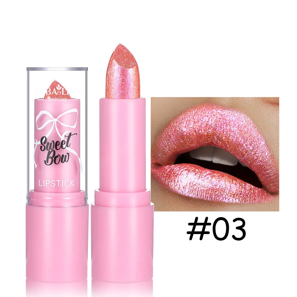 XINGX Diamond Lipstick in Sweetheart Bow design showing six colour shade options