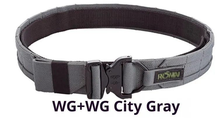 MOLLE System Tactical Buckle Belt, 4cm width, in black colour with buckle and webbing loops