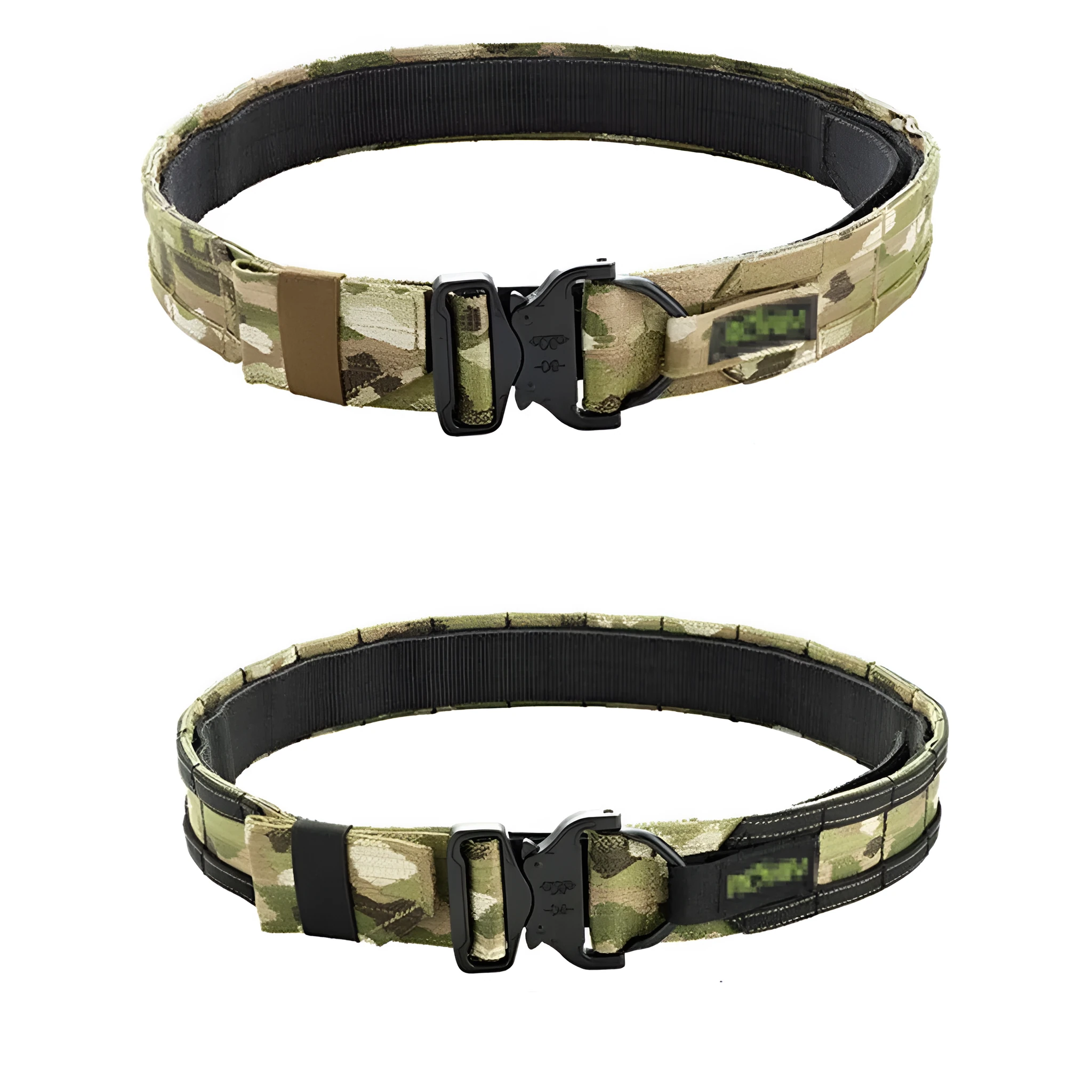 MOLLE System Tactical Buckle Belt, 4cm width, in black colour with buckle and webbing loops