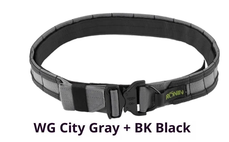 MOLLE System Tactical Buckle Belt, 4cm width, in black colour with buckle and webbing loops