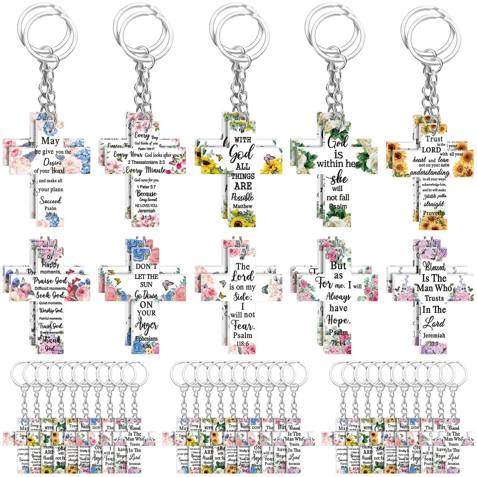 Acrylic key pendants for Easter Halloween and Christmas with high transparency for decorative use