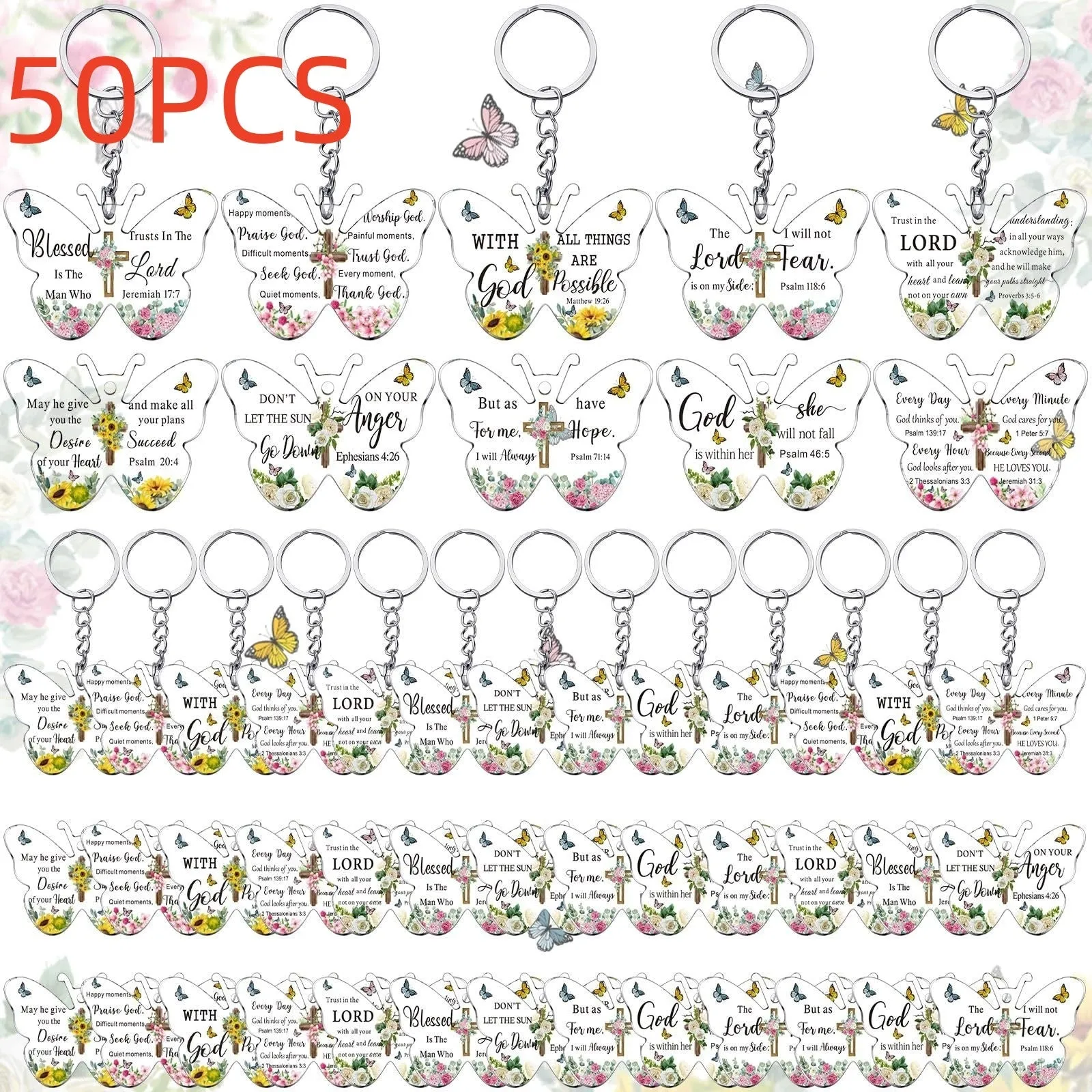 Acrylic key pendants for Easter Halloween and Christmas with high transparency for decorative use