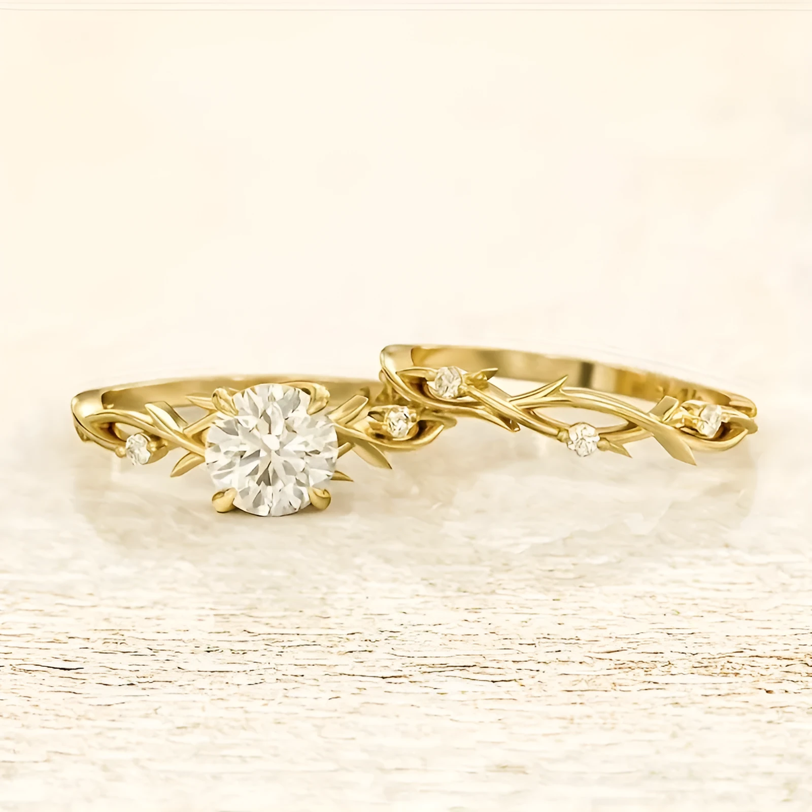 Rose gold simulation diamond couple rings on hand, copper geometric fashion OL style, sizes No 6-10