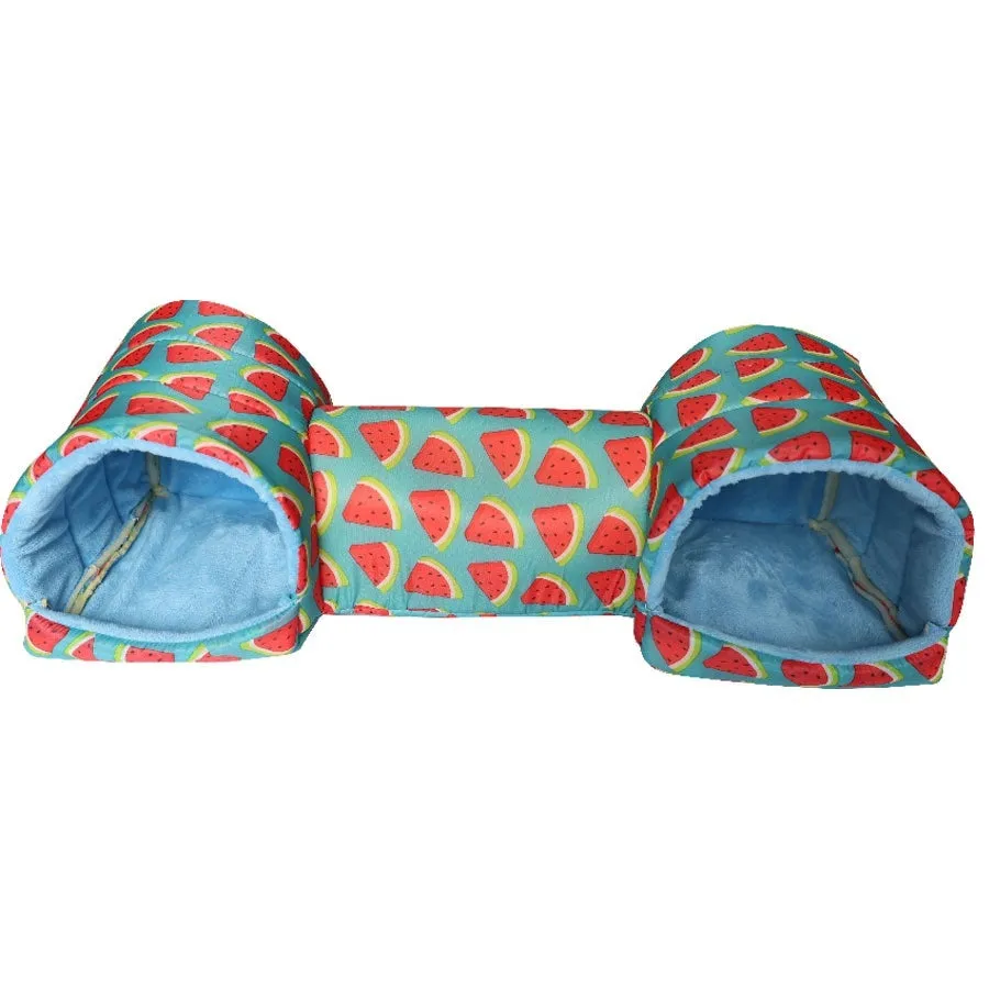 Small pet nest bed made of soft polyester in a colourful pattern, suitable for hamsters and guinea pigs