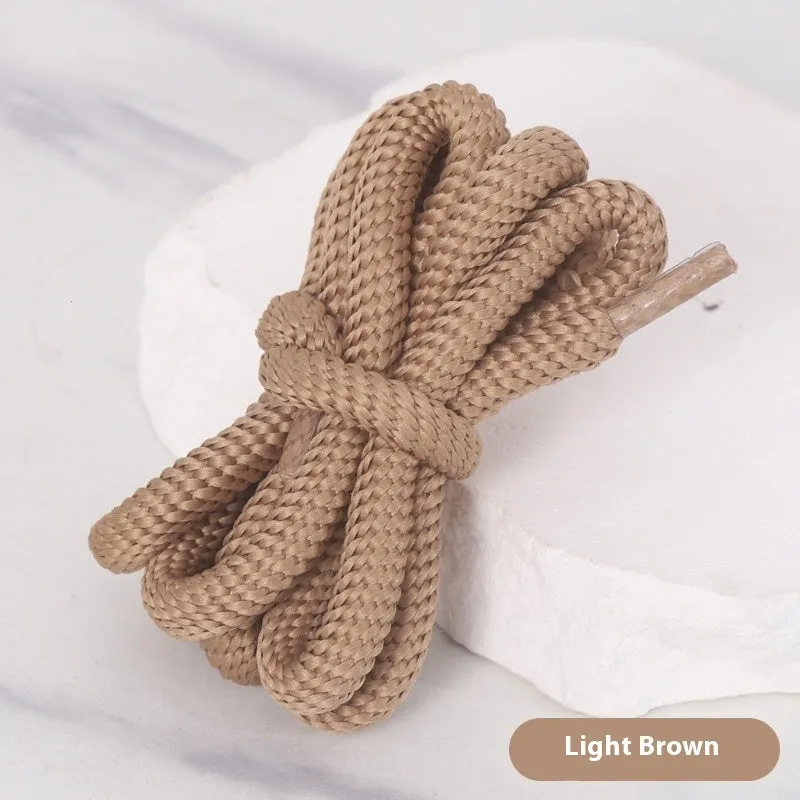 Round 1.0cm wide shoelace replacement cord in multiple colour options on a white background.