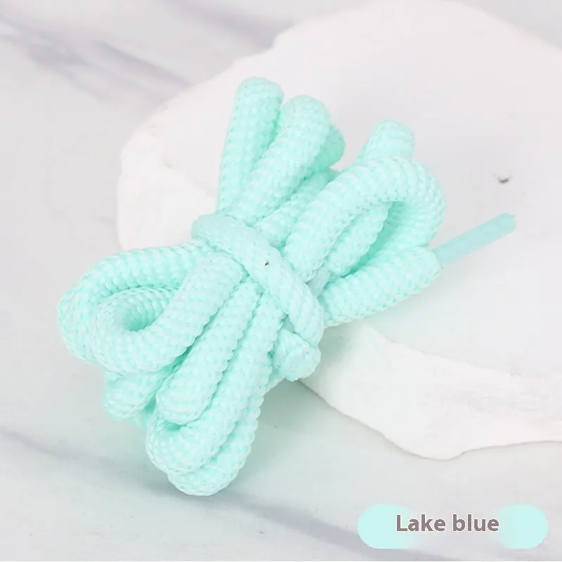 Round 1.0cm wide shoelace replacement cord in multiple colour options on a white background.