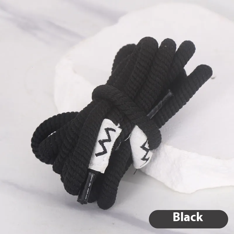 Round 1.0cm wide shoelace replacement cord in multiple colour options on a white background.