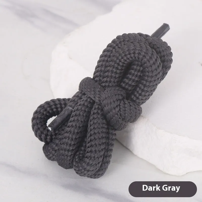 Round 1.0cm wide shoelace replacement cord in multiple colour options on a white background.