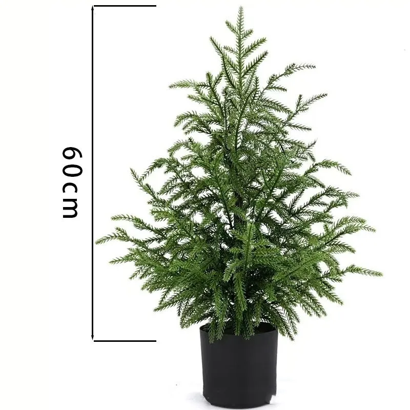 60cm Norfolk Pine Christmas tree in black flowerpot with adjustable moving fork branches