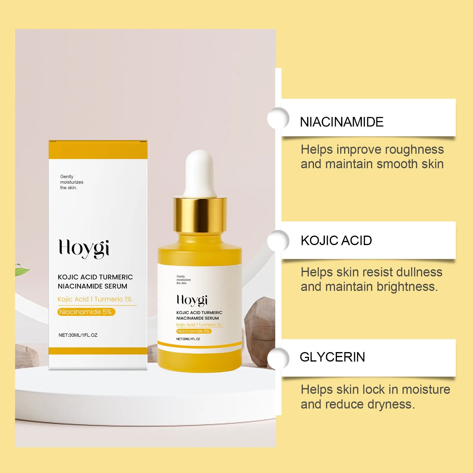 30ml bottle of skin moisturising lotion for face, packing size 3.3x3.3x8.6cm