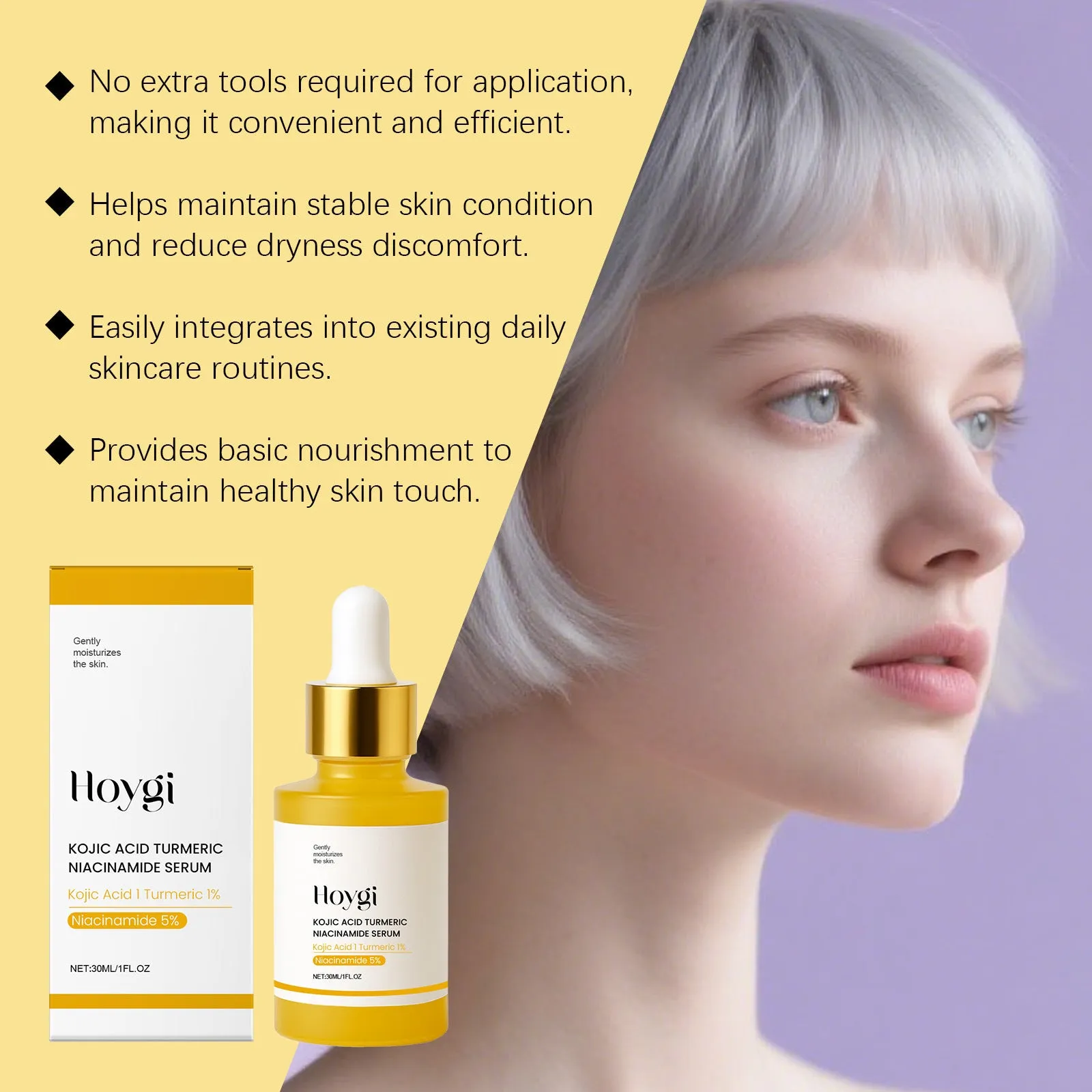 30ml bottle of skin moisturising lotion for face, packing size 3.3x3.3x8.6cm