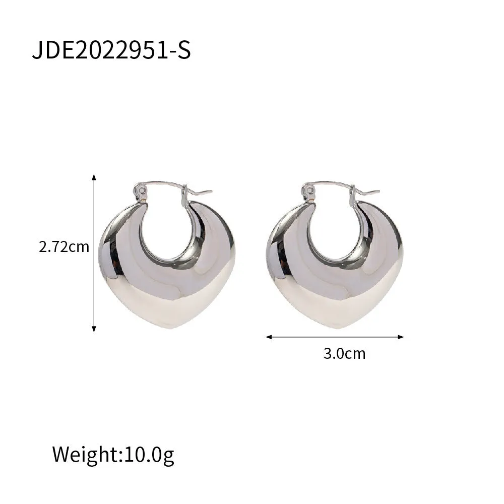 Stainless steel geometric quadrilateral earrings with electroplated finish in colour JDE0107038