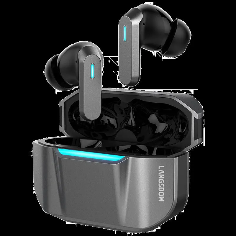 Noise-reduction Bluetooth headset in Moon Shadow Gray with in-ear sports style and TPU build