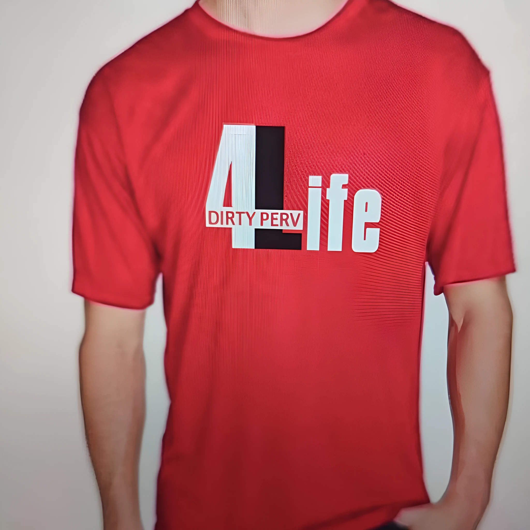 Red cotton men's t-shirt with loose fit, round neck and short sleeves on hanger