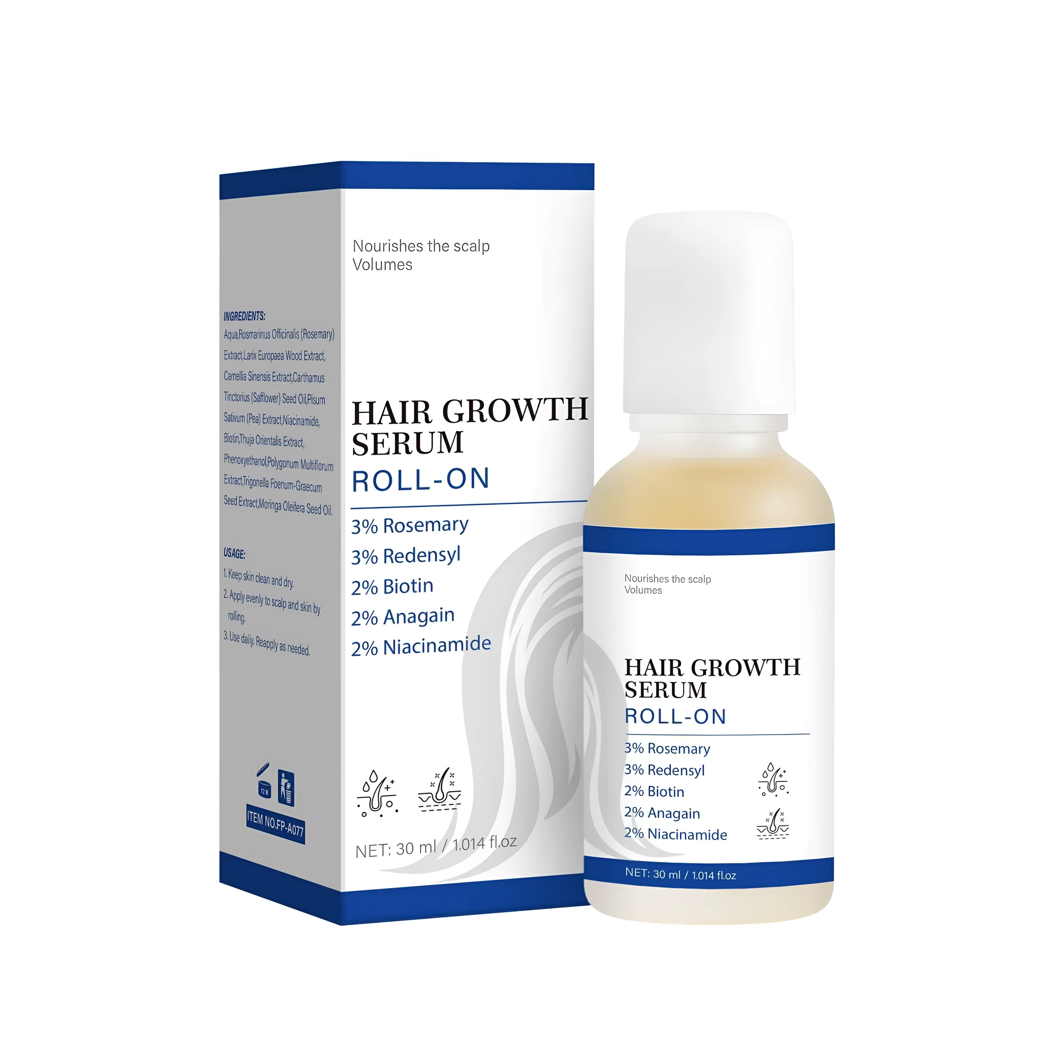 30ml nourishing hair oil bottle for strong hair treatment