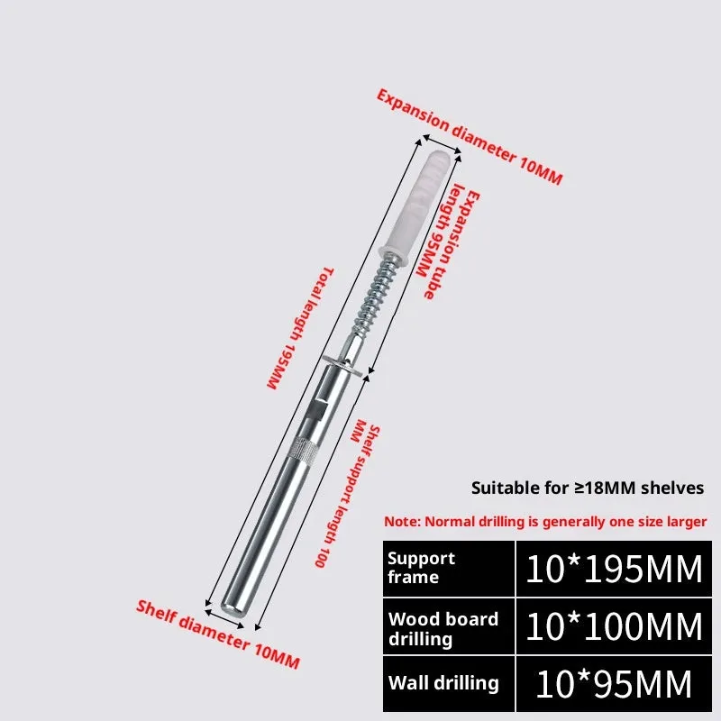 Galvanised steel hidden shelf support nail for minimalist floating bookshelf, 10x100mm or 10x160mm size