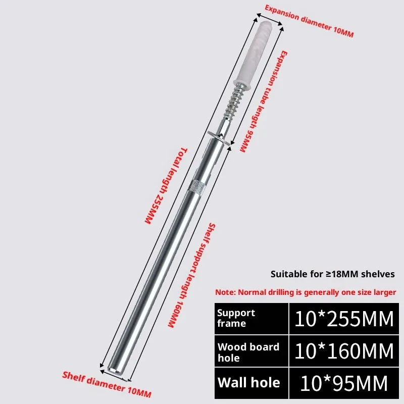 Galvanised steel hidden shelf support nail for minimalist floating bookshelf, 10x100mm or 10x160mm size