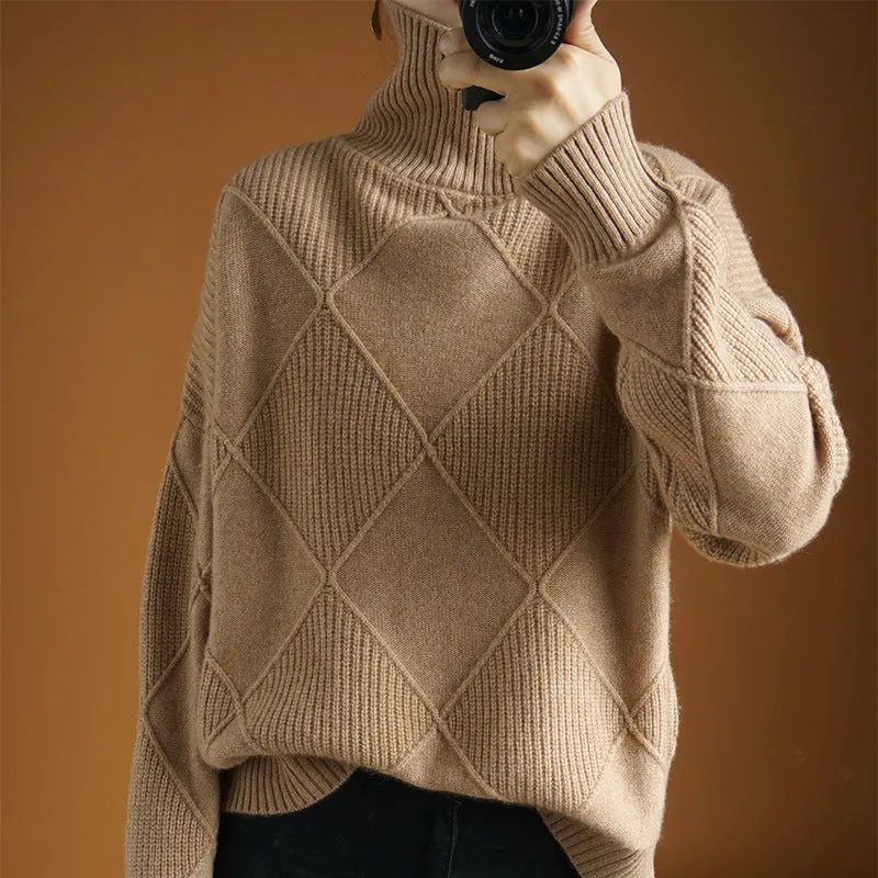 Long-sleeved knitwear top with plain weave and collage splicing, one size, beige colour