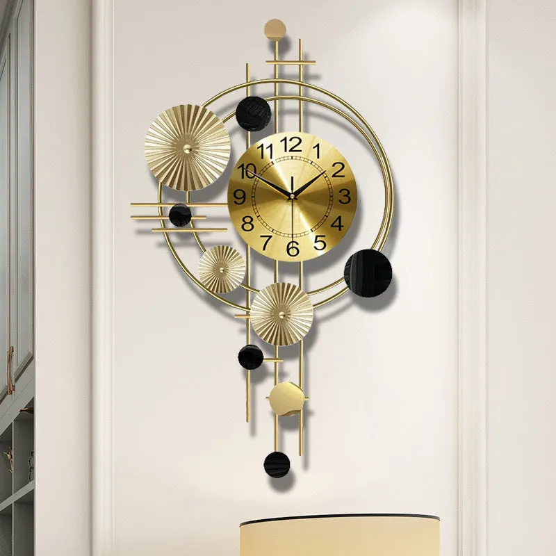 A2616 small gold iron wall clock for quiet home decoration