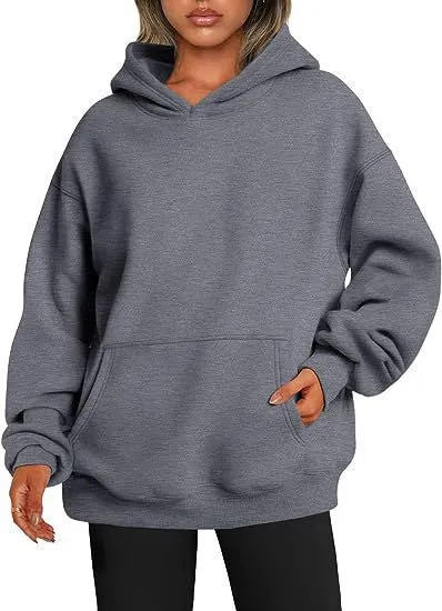 Unisex loose fit drop-shoulder sleeve hoodie in polyester, available in multiple colours for casual exercise and daily wear.
