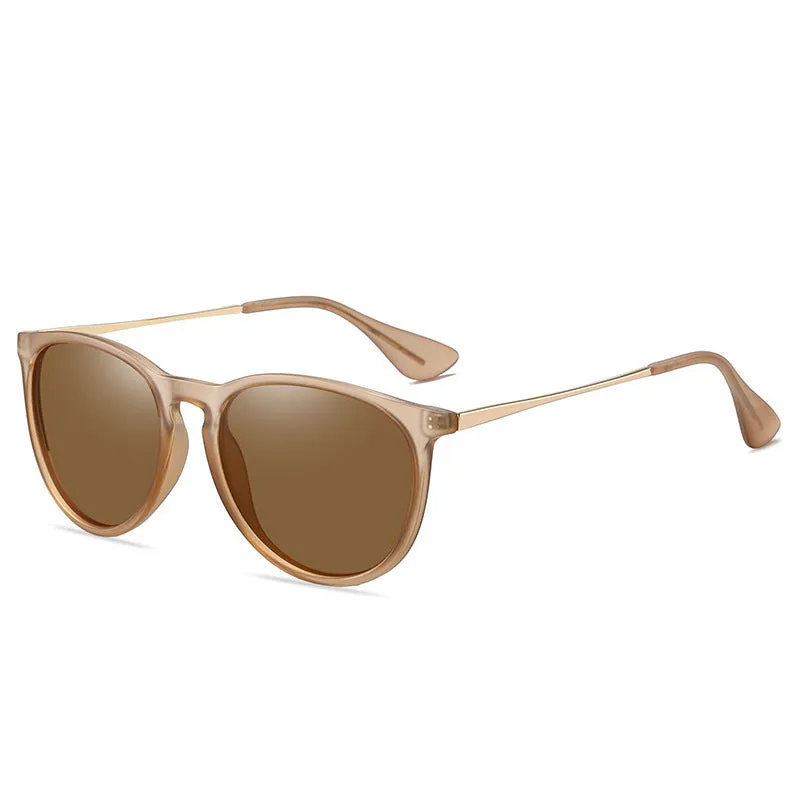 Fashion retro polarised sunglasses with UV400 protection and plastic full frame in C1 bright black with black grey lens