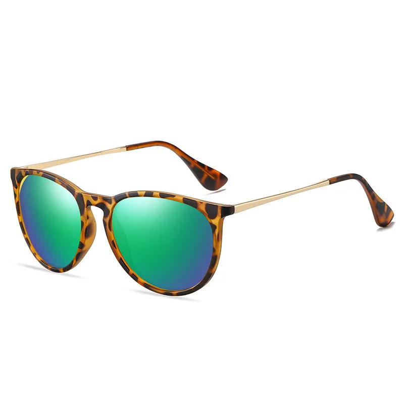 Fashion retro polarised sunglasses with UV400 protection and plastic full frame in C1 bright black with black grey lens